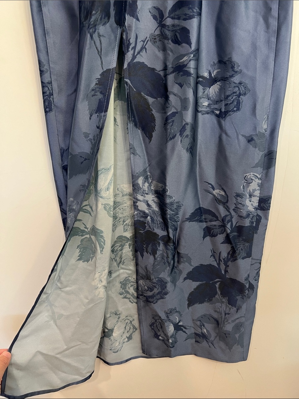 Reformation Blue Floral Satin Slip Gown - Picture 15 of 16